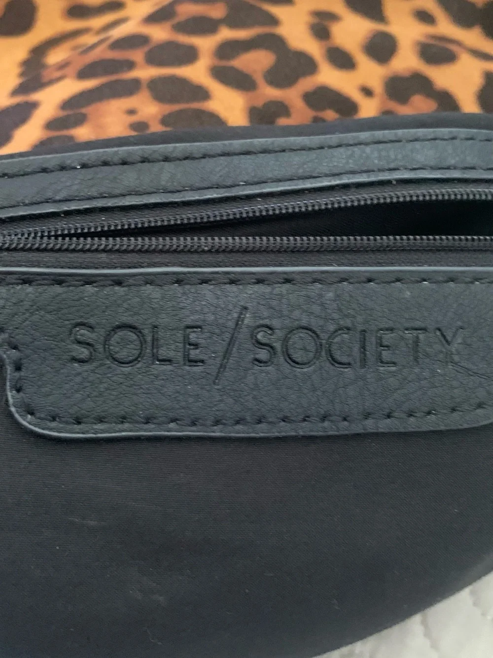 Sole Society Leopard Print Fold-Over Clutch with Tassel